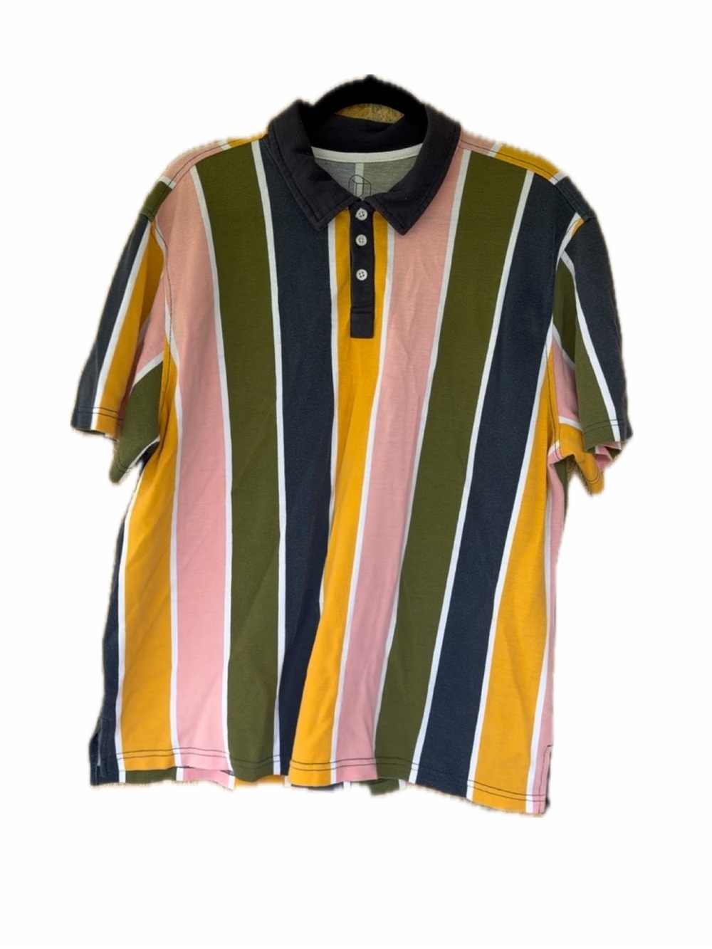 Original Use Multicolor Striped Polo with Black Collar